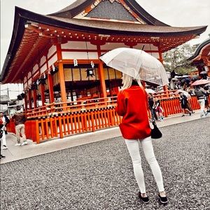 Red Denim Free Size Jacket